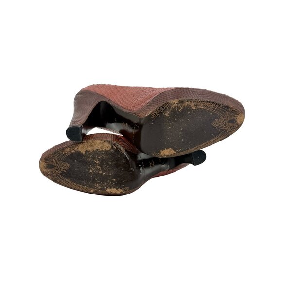 Elie Tahari Mika Antiqued Rose Python Platform Pumps | Luxury Minimalist 37/6.5 - Picture 8 of 16